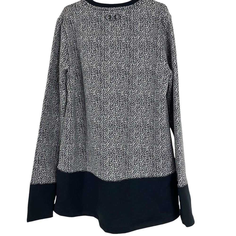 Under Armour Fitted Girls Sweatshirt Size Youth Large Crew Neck Black White - Picture 2 of 10
